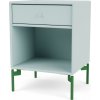 Nočný stolík Dream na zelených nohách svetlomodrý
