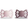 Frigg Dvojbalenie symetrických cumlíkov frigg lucky white lilac/ twilight mauve, 6-18m, silikón