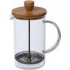 Sklenený kávovar alebo čajník s bambusovým vekom, 600ml, viacfarebná