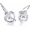 Cutie Jewellery Slušivé detské náušnice z bieleho zlata C2211-10-X-2 ružová