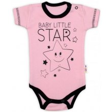 Baby Nellys Body krátky rukáv Baby Little Star ružové