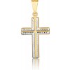 Zlatý prívesok krížik ZP0449XJ80-8400 (585/1000) 0,84g