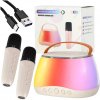 Karaoke set Bluetooth reproduktor LED RGB + 2 mikrofóny USB
