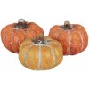 Clayre & Eef Set 3ks keramická oranžová dekorácia tekvice Pumpkin - Ø 5*4 cm - Clayre & Eef