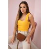 Blouse with frills on straps mustard oranžová Kesi 5907302117465