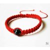 Červený shamballa náramok s obsidiánom vločkovým (Shamballa náramok s obsidiánom)