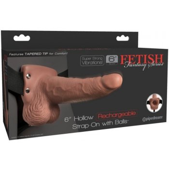 Fetish Fantasy 6" Hollow Rechargeable Strap-On with Balls