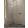 New Trendy Avexa Gunmetal Brushed sprchovací kút 120x80 cm štvorcová brúsené/priehľadné sklo EXK-3263