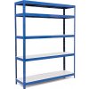 Policový regál Trestles RH 1800x1600x500, nosnosť 1500 kg, 5 políc bielych Farba: modrá