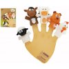 Teddies maňásek prstový zvířátko domácí farma guma 5cm na kartě 16x205cm