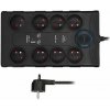 Solight prepäťová ochrana, 8 zásuviek, USB A+C, 2 m, čierna PO80B
