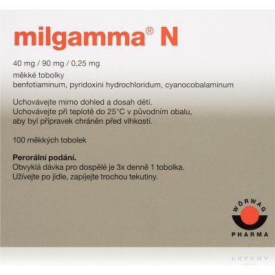 Milgamma Milgamma N 40 mg / 90 mg / 0,25 mg kapsuly pre normálnu činnosť nervovej sústavy 100 cps