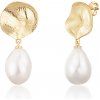 JwL Luxury Pearls Nádherné pozlátené náušnice s pravými barokovými perlami JL0724