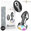 Intense - vibrating metal anal plug with led lights and remote control - size s