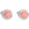 Strieborné náušnice pecky so syntetickým opálom a kryštálmi Swarovski oranžové okrúhle 31317.1