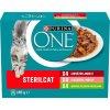 Purina ONE Sterilised kapsičky pre mačky hovädzie, losos, morka v šťave 12x85 g