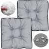 Záhradný vankúš 50x50 cm na záhradnú stoličku, vodeodolný, s vysokou stranou, sivý