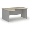 Ergonomický kancelársky písací stôl PRIMO GRAY, 160x120 cm, ľavý, sivá/dub prírodný