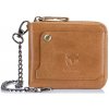 Bullcaptain kožená peňaženka s retiazkou Gwen Camel