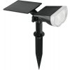 LED zapichovacie solárne svietidlo IP65 2W 180lm 3000K čierne - vhodné aj na montáž na stenu