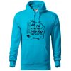 Ak to neopraví dedko tak nikto ČB - Mikina pánska Cape s kapucňou - L ( Svetlý tyrkys )
