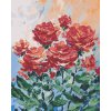 ZUTY Maľovanie podľa čísel - ČERVENÉ KVETY NA ŠEDOM POZADIÍ Rámovanie: vypnuté plátno na rám, Rozmer: 80x100 cm