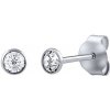 Silvego Strieborné náušnice kôstky Malia s čírymi Swarovski Zirconia 3 mm ZT825043EWSW