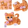 JOKO Interaktívna Opakujúca Mačka s Mačiatkami v Brušku + zvuky + pesničky, oranžová