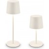 Brilo Dobíj. LED stol. lampa Bota, 2,6W, 120 lm, IP44, stará biela, pr.11 x 33cm