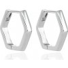 Agato Moderní stříbrné náušnice Šestiúhelník AGT-E226K