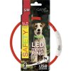 Obojok Dog Fantasy LED nylon červený 45 cm svietiaci