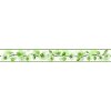Samolepiaca bordúra D58-030-2, rozmer 5 m x 5,8 cm, kvety orchideí zelené, IMPOL TRADE