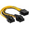Adaptér / Kábel PCI-E 8-pin na 2x PCI-E 6+2-pin Akyga