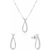 Beneto Pôvabný set strieborných šperkov so zirkónmi AGSET186R (náhrdelník, náušnice)