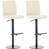 Sada 2 barových stoličiek Cadiz z umelej kože, krémová