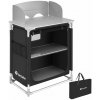 tectake 403346 kempingová kuchyňa premium s 2 priehradkami - čierna