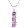 Nefertitis Prívesok strieborný s brúsenými Pink ametystmi a zirkónmi Ag 925 07885 PAM NF18796 - 2,3 cm, 2,0 g