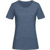Dámske tričko STEDMAN Lux Fitted - Crew neck, denim heather modrá, XS