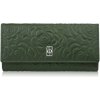 Paolo Peruzzi Dámska kožená peňaženka s kvetmi veľká | tmavozelená AL-12-GB