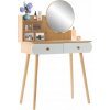 KOZMETICKÝ TOALETNÝ STOLÍK S DREVENÝM/BIELYM ZRKADLOM 80 x 40 x 120 cm biela