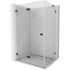 Mexen Lunar-F, skladací sprchový kút ľavý 85 x 80 cm, 8mm číre sklo, čierny profil, 836-085-080-70-00-L