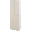 Dreja Vysoká kúpeľňová skrinka s košom na bielizeň PORTO SVD3K 50 - L01 Biela vysoký lesk / Úchytka T00 / L19 Cream vysoký lesk