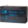 MPL MW POWER MW 7.2-12 UPS batérie Lead-acid accumulator VRLA AGM Maintenance-free 12 V 7 2 Ah Black