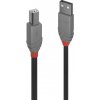 Lindy L36675 USB 2.0 A-B M/M, 5m, černý