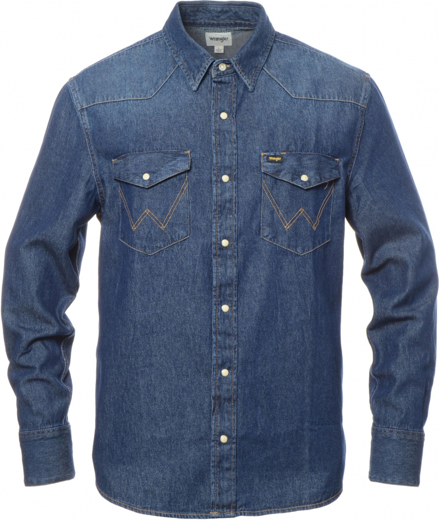 Wrangler pánska džínsová košeľa 27MW dark stone tmavo € od modrá 112341088 76,39