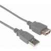 PremiumCord USB 2.0 kabel prodlužovací, A-A, 2m, šedá (kupaa2)