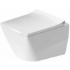 Duravit Viu Závesné WC Compact, Rimless, DuraFix, s WonderGliss, alpská biela 25730900001