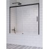 RADAWAY IDEA BLACK PN DWJ 140cm ľavá vaňová zástena celorámová do niky, zasúvacie dvere, profil čierny, sklo číre, 10003140-54-01L