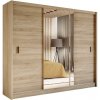 | Šatní skriňa so zrkadlom SABRINA 250x215 cm dub sonoma | MT0041