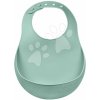 Podbradník pre deti Silicone Bib Beaba Sage Green z mäkkého silikónu a gombíkmi zelený od 4 mes
